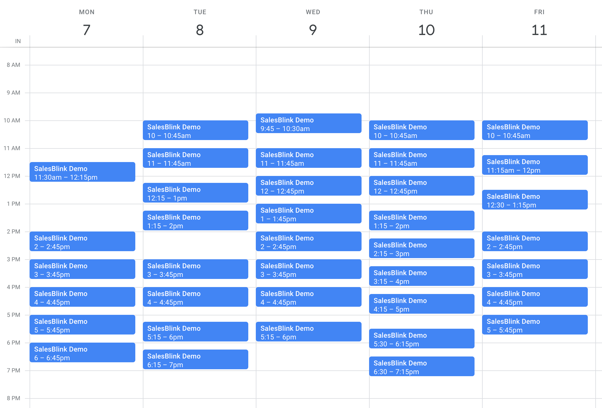 Google Calendar Demos Booked